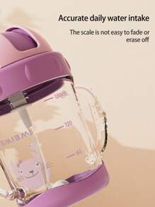 1pc 180ml/220ml Cartoon Weighted Ball Kids Cup, Cute Baby Training Cup, Leak-Proof Anti-Drop Transparent Durable With Comfortable Handle, Convenient To Carry, Suitable For School, Kindergarten, Home, Outdoor Use