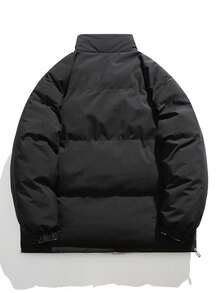 Men's Long Sleeve Winter Warm Reversible Thick Fluffy Lining Casual Loose Stand Collar Patchwork Sherpa Fleece Coat, Fall