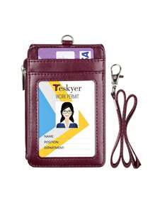 Zipper Card Holder, PU Material Multi-Card Slots Vertical Work ID Card, Bus Card, ID Card Pouch - Multicolor - View 4