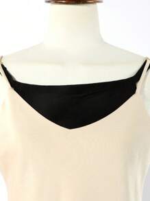 1 cái/2 cái/3 cái Bộ đồ lót nữ màu trơn đỏ/đen/xám/trắng/nâu có thể điều chỉnh độ dài, cổ áo có thể tháo rời gợi cảm (có thể sử dụng với video), thích hợp cho trang phục không dây, áo hai dây, trang phục dự tiệc - màu đặc - Xem 16