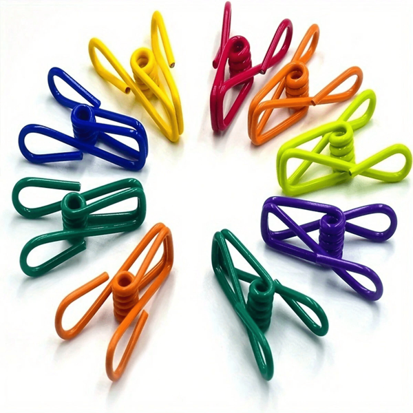30/10 piezas Pinzas/Pinzas para alimentos, pinzas de autoservicio para sándwiches - pinzas metálicas multiusos y de colores para cocina y hogar, pinzas de cierre para bolsas de alimentos con acción de resorte, pinzas de alambre metálico de agarre fuerte para organizar y decorar, paquete de 12 pinzas metálicas de colores brillantes surtidos, perfectas para cerrar bolsas de aperitivos, colgar fotos y proyectos de manualidades DIY, una solución duradera y confiable para las necesidades diarias, incluidas opciones en verde, rojo, azul y negro.