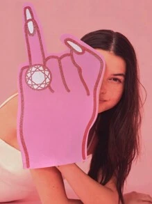 1pc Bachelorette Party Decoration Foam Finger Ring, Engagement Bride Bridesmaid Gift, Wedding Shower Prop, Foam Finger Sleeve