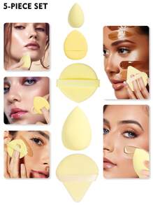 5/10/20/30/40/50/60/80/100PCS Makeup Tools Set Including:10PCS Makeup Sponges For Liquid Makeup+10PCS Mini Makeup Sponges For Liquid Makeup+10PCS Triangle Powder Puffs For Loose Powder And Makeup Setting+10PCS Air Cushion Powder Puffs For Facial Makeup+10PCS Mini Air Cushion Powder Puffs For Facial Concealer Makeup - Màu vàng - Xem 16