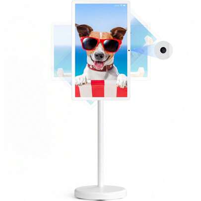 22-Inch Portable TV On Wheels, 1080p Portable Touch Screen Monitor, Stand By Me TV, Full Swivel Rotation Tablet TV, Android13, Built-In 13MP Camera, Built-In Battery(6-8H), 6+128G