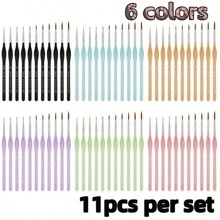 11pcs Small Fine Pointed Tip Paintbrush Set, Micro Sized Detail Paint Brushes Suitable For Acrylic, Watercolor, Oil Painting, Model