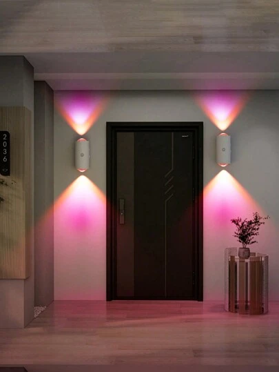 1 Modern Motion Sensor Night Light, USB Rechargeable LED Wall Light RGB Adjustable Lighting, Suitable For Entrance, Bedside, Desk, Wardrobe Of Magnetic Step Light