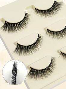 3 Pairs Fluffy Cat Eyelash False Eyelashes Natural Long Faux Mink Hair Wispy Lash Extensions For Daily Work, Party, Travel - Bulu Mata Halus - View 4