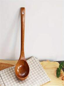 1 件大容量木制烹饪勺，耐热，适合高温烹饪