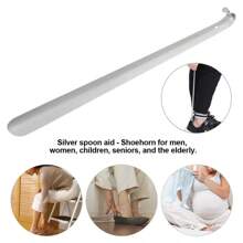 1pc 20.47inch/52cm Stainless Steel Shoe Horn, Slouchy Shoe Helper, Pregnancy Assistance Shoe Puller, No Bending Down - Stainless Steel - View 5