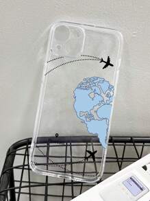 定制心形地图情侣手机壳，情人节礼物，可印情侣名字，周年纪念礼物，生日礼物（送给她），防震透明加厚手机保护壳，适用于三星S20、S21、S22、S23、S24、A12、A14、A15、A21、A22、A31，兼容 11/13/14/15、Pro Max 16、Pro Max，国际版，非国内版 - 無色 - 查看 4