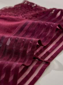 APRSEA Set de 3 bragas de mujer con cintura de encaje semi-transparente, bragas cómodas de talle alto