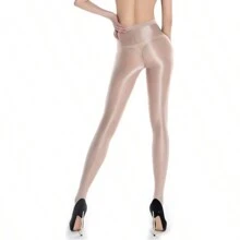 Women's 70D Silk Shiny Tights - 米色 - 查看 3