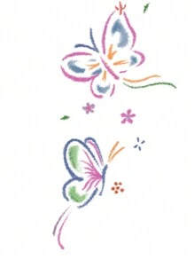 1pc/6pcs Temporary Tattoo Stickers, Butterfly, Heart, Jellyfish, Bat Designs, Fashion For Men & Women, Waterproof & Sweat-Proof, Disposable Use Fake Tattoo For Arm, Waist