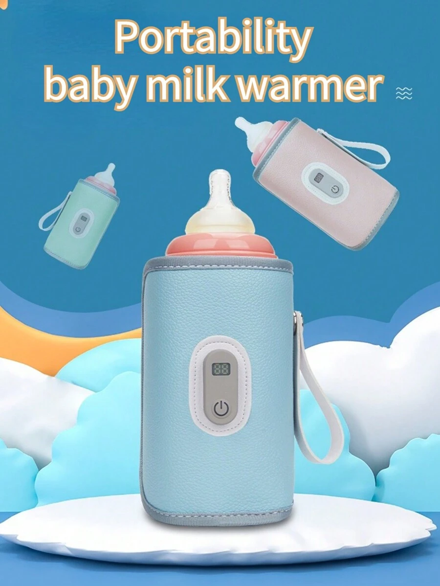 1pc PU婴儿暖奶器5档调节儿童户外便携式奶瓶水杯保温套，适用于大多数尺寸奶瓶，（使用提醒：主要用于保温，不是快速加热，配备Type-CUSB线，里面没有电池，需要外接电源5V2A适配器才能使用。从0'℃加热到57℃大约需要1.7小时，从30℃加热到57℃大约需要30-40分钟）