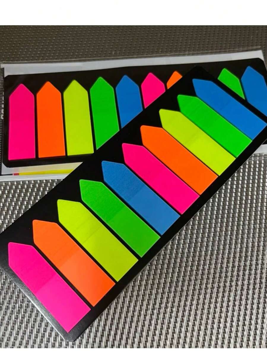 Notas adesivas com marcador de régua post it marcador de página livro papelaria escritório stick notes flags - Multicolorido - Visão 1