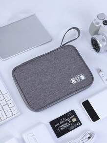 1pc/Electronics Accessories Storage Bag, Universal Portable Travel Electronic Organizer Bag For Phone, Cable, Coin, Jewelry, Makeup, Power Bank, Mouse, Charger, Data Cable, Pen, Hard Drive, Protective Cover