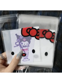 Sanrio 100 Bolsas autosellables de Hello Kitty de Sanrio, apropiadas para aperitivos y regalos - Bolsas de manualidades multiusos lindas con patrones de animales