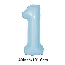 40 Inch Large Numbers Balloons, Foil Mylar Big Number Balloons For Birthday Party Supplies Decorations, Christmas - Baby Blue - View 9