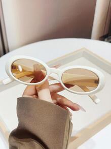 زجاجات نظارة صغيرة بشكل بيضاوي بطراز أبيض لبني كلاسيكي، اكسسوار موضة هدية للنساء والرجال، مناسبة للزفاف والحفلات وأيام الصيف والشاطئ والرحلات والخارج