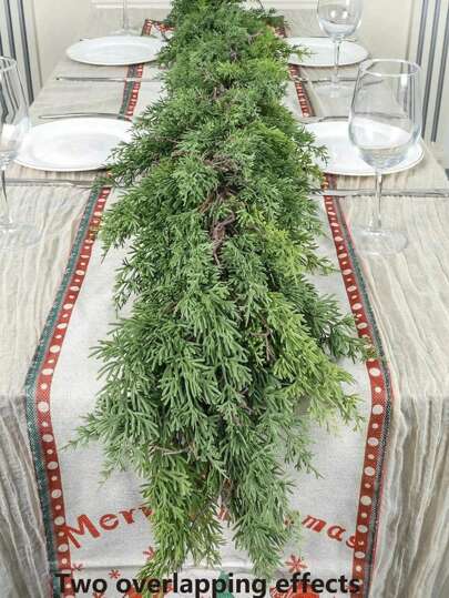 1pc/69 Inch Pine Garland. Natural Touch Faux Holiday Garland. Cedar Garland. Decor.Wedding Decoration. Holiday Decor. Realistic Garland., Valentine's Day, Gift Gifts Birthday Graduation Home Decor Christmas Decorations Room Decor Christmas