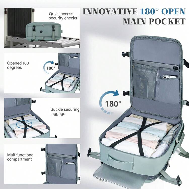 Travel Tote Backpacks - Green - View 7