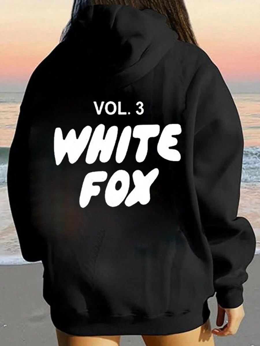 WHITEFOX Stylish Casual Print Zip-Up Couple Hoodie, Comfortable Autumn/Winter Top