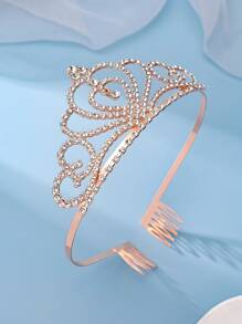 1pc Women's Casual Luxury Silver Elegant Minimalist Princess Hair Accessory, Bridal Crown