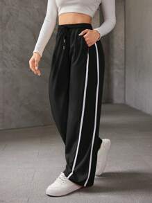 Women's Casual Elastic Trousers, Thin Ice Silk Breathable Loose Trousers - 黑色 - 查看 6