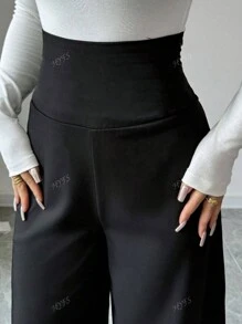 Women's Solid Color High Waist Loose Casual Long Pants