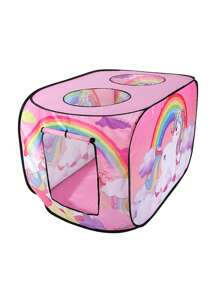 1pc Cartoon Children's Tent Playhouse, Indoor Outdoor Climbing Toy House, Portable Foldable No-Assembly, Christmas Party Family Decoration, Halloween Thanksgiving Gift For Boys And Girls