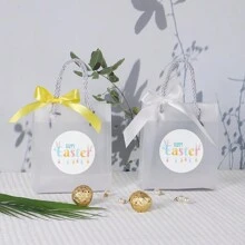 5 件蝴蝶结复活节礼品手提袋，花饼干蛋糕礼品袋，高档纪念品透明袋 - 復活節手提袋 - 查看 3
