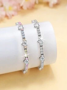 1 peça Moda Minimalista Brilhante Zircônia Cúbica Borboleta Pulseira de Cobre, Adequado para Qualquer Ocasião Mulheres Festa Diário Casual Luxo Jóias Acessório Casamento Presente de Feriado - Borboleta - Ver 15