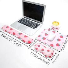 4-Piece Ergonomic Memory Foam Keyboard Wrist Rest, Mouse Pad, Mouse Wrist Rest, Cup Holder Set, Suitable For Laptop, Office, Home, Work, And Gaming