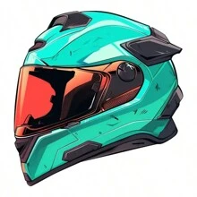 4-In-1 Motorcycle Helmet Transparent Film, Double-Sided Printed Colorful White Stickers, Scratch-Resistant Stickers, Motorcycle Stickers, Car Bumper Stickers, Vehicle Body Decor Stickers