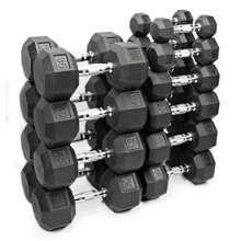 Mancuerna hexagonal recubierta de goma XPFitness, 50 Lb