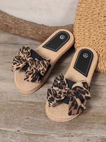 Sandalias planas con lazo para mujer, zapatos de moda con puntera redonda y abierta, antideslizantes, para uso en interior y exterior, calzado casual para mujer - Multicolor - Ver 2