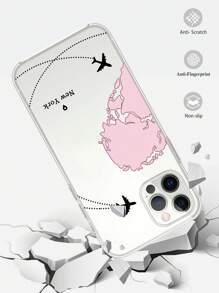 定制心形地图情侣手机壳，情人节礼物，可印情侣名字，周年纪念礼物，生日礼物（送给她），防震透明加厚手机保护壳，适用于三星S20、S21、S22、S23、S24、A12、A14、A15、A21、A22、A31，兼容 11/13/14/15、Pro Max 16、Pro Max，国际版，非国内版 - 無色 - 查看 5