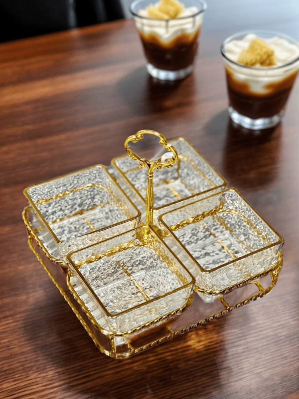 1 set de petits plateaux à amuse-gueules avec support, pour ranger les collations, bonbons, biscuits, amuse-gueules, fruits, noix, cuisine, cadeau de Noël