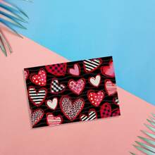 Valentines Day Placemats Romantic Heart Placemats Heat-Resistant Table Mats For Dining Room - Black - View 5