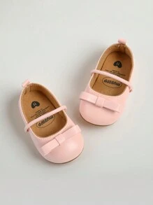 Infant Infant Girls Mary Jane Shoes Non-Slip Rubber Sole Ballet Slippers Princess Dress Wedding Shoes Newborn Crib Shoes First Walkers Shoes - Pink - View 8