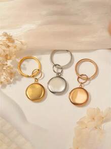 1pc Customized Round Photo Keychain With Personalized Picture Of Her, Her Dog And Cat, Commemorative Keychains With Animal Portrait, Suitable For Autumn/Winter - Multicolor - View 4