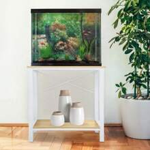 20/37 Gallon Aquarium Stand - White Metal Pine Top