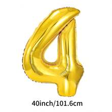 40 Inch Large Numbers Balloon, Foil Mylar Big Number Balloon For Birthday Party Supplies Decorations,