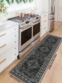 1 件复古宫廷风格地毯，波西米亚几何图案涤纶矩形印花地毯，易于清洁和机洗，适用于走廊、楼梯、入口、卧室、家居装饰 - 彩色 - 查看 14