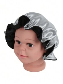 1 Pc Satin Sleep Caps For Children Elastic Silk-Like Round Baby Bonnet Doublyer Infant Hair Protective Hat - Multicolor - View 23