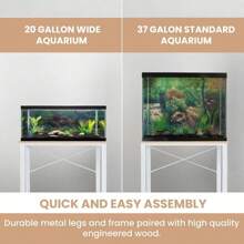 20/37 Gallon Aquarium Stand - White Metal Pine Top