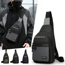 Men's Chest Bag, Suitable For Travel, Sports, Commute, Large Capacity, School, Student, Messenger Bag, Gift For Men - A - View 1