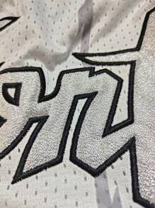 Men's Toronto Embroidery Basketball Shorts, Vintage Mesh Sports Shorts Suitable For Basketball, Baseball, Golf, Casual Sports, Running, Gym, Beach - White - View 3