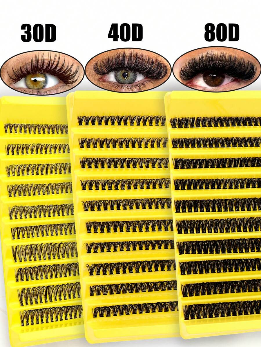 200pcs Individuals Cluster Eyelashes DIY Eyelash Extension, 8-16mm Mixed Natural & Thick, Reusable, Suitable For Beginners Lash Clusters,Eye Lash Clusters,Individual Eyelashes,Lashes,Fake Lashes