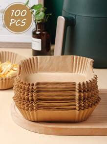 100PCS Air Fryer Liner, Non-Stick Air Fryer Paper Sheets, A Kitchen Essential For Mess-Free Cooking, Baking Paper, Airfryer Liners For Oven & Microwave, A Must-Have Kitchen Accessory For Halloween, Thanksgiving & Christmas Food Prep, Your Secret To Easy Cleanup